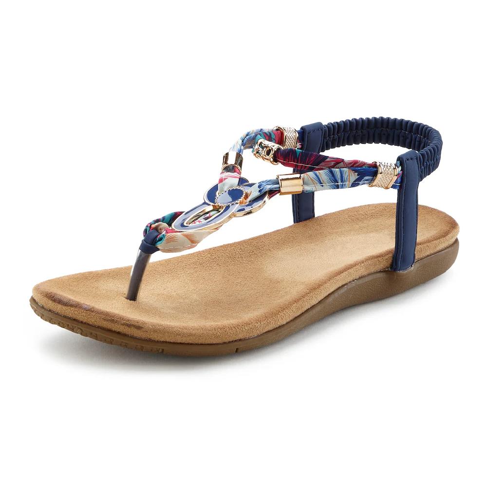 LASCANA Zehentrenner Sandale Pantolette Mit Stretcheinsatz