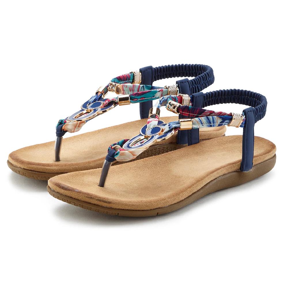 LASCANA Zehentrenner Sandale Pantolette mit Stretcheinsatz