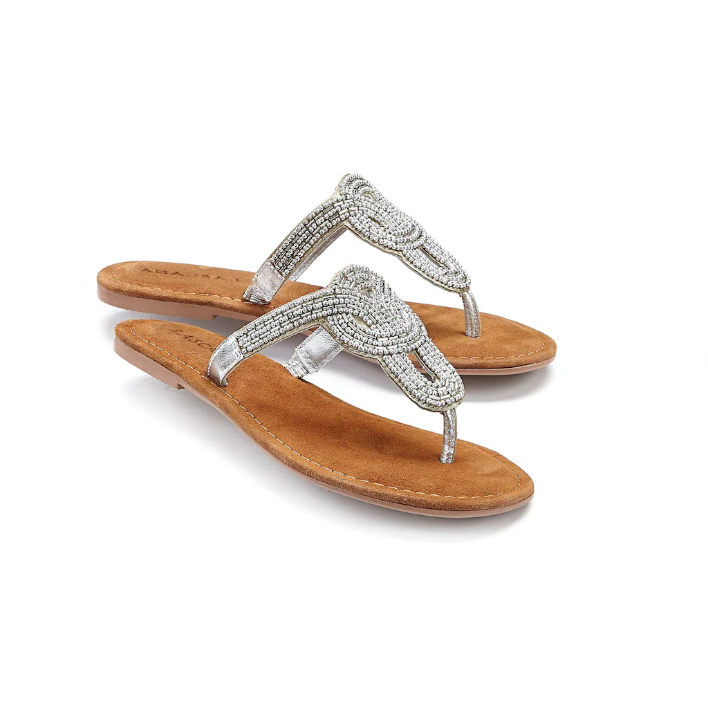 LASCANA Zehentrenner Sandale Pantolette Mit Zierperlen