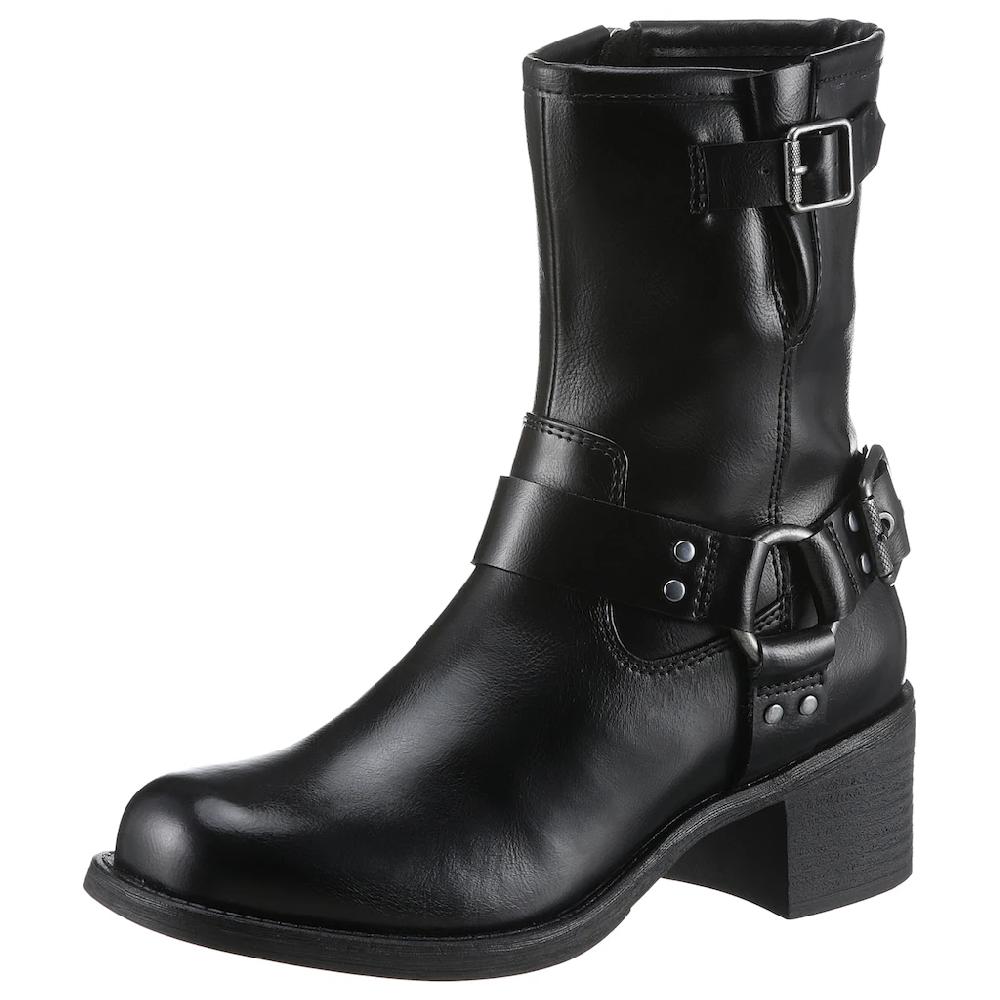MARCO TOZZI Bikerboots »BROTI« Blockabsatz Schnallenboots Stiefelette mit glänzenden Nieten ▷ für