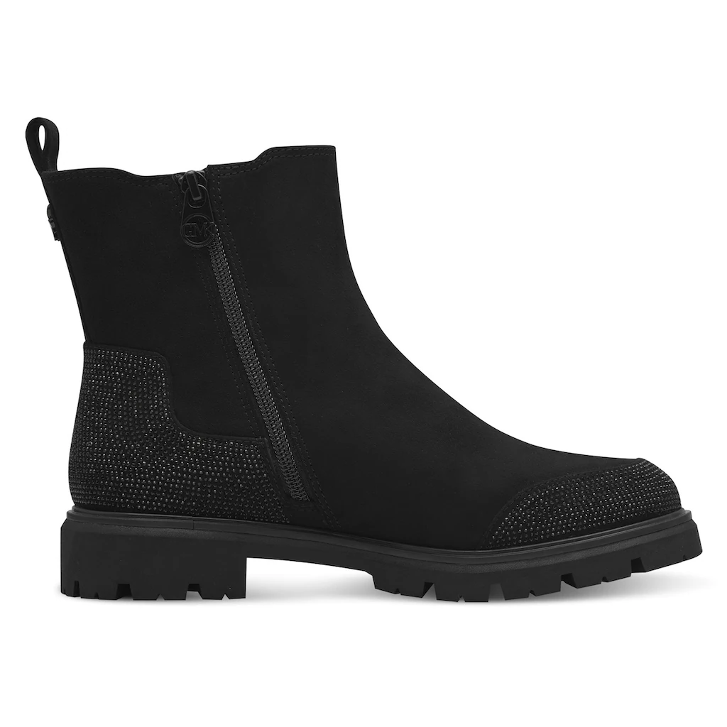 MARCO TOZZI By GMK Chelseaboots »BELLO« Blockabsatz Stiefelette Boots Mit Funkelnden Strasssteinen Online Kaufen