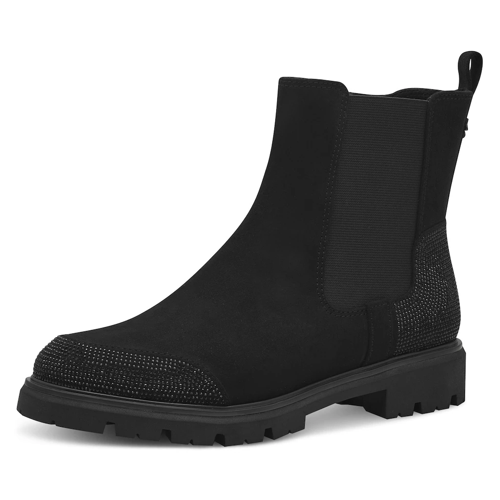 MARCO TOZZI by GMK Chelseaboots »BELLO« Blockabsatz Stiefelette Boots mit funkelnden Strasssteinen online kaufen