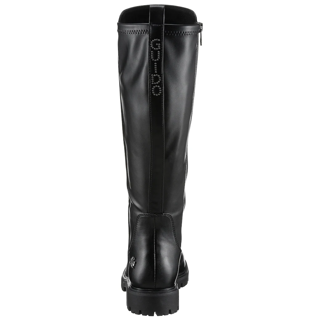 MARCO TOZZI By GMK Stiefel »BELLO« Blockabsatz Langschaftstiefel Mit Logo-Schmuckelement An Der Ferse Kaufen