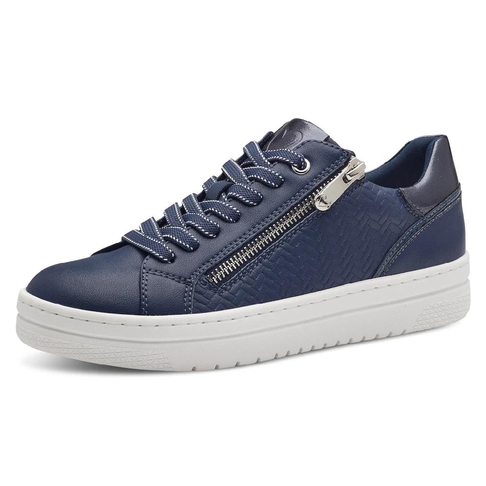 MARCO TOZZI Plateausneaker Freizeitschuh Halbschuh Schnürschuh mit Prägung ▷ für