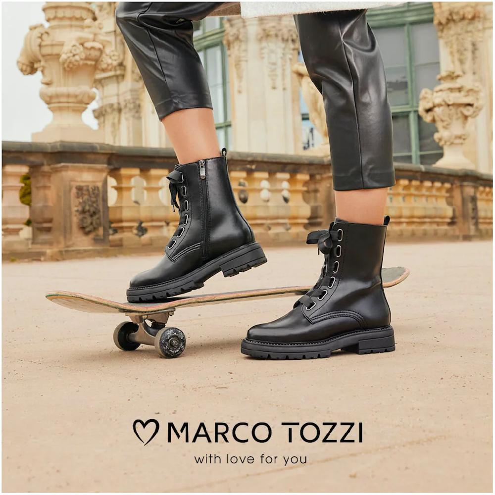 MARCO TOZZI Schnürboots »BARTTI« Blockabsatz Schnürstiefelette Boots Mit Modischen Ösen ▷ Für