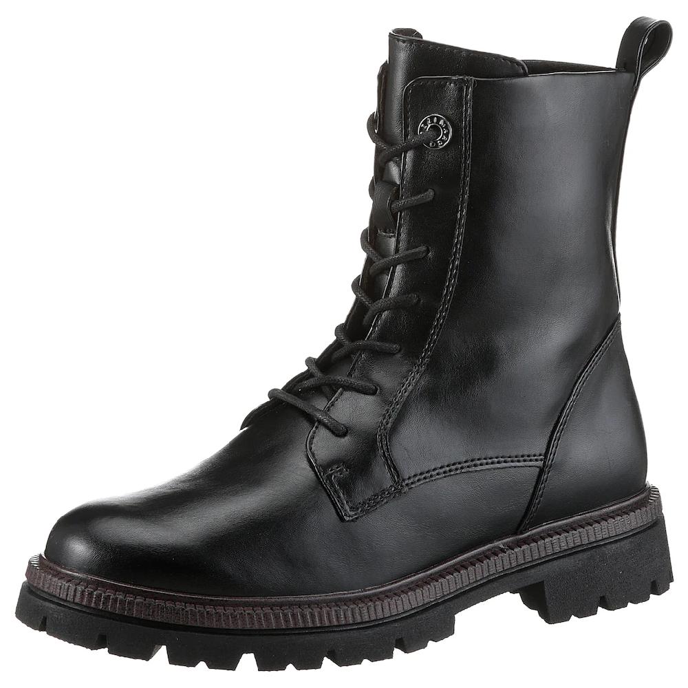 MARCO TOZZI Schnürstiefelette Blockabsatz Schnürboots in veganer Verarbeitung ▷ für