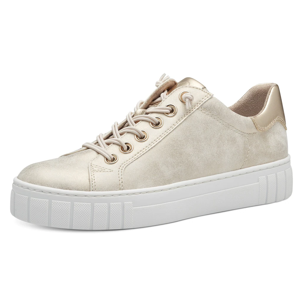 MARCO TOZZI Slip-On Sneaker Freizeitschuh Halbschuh Schlupfschuh im Metallic Look