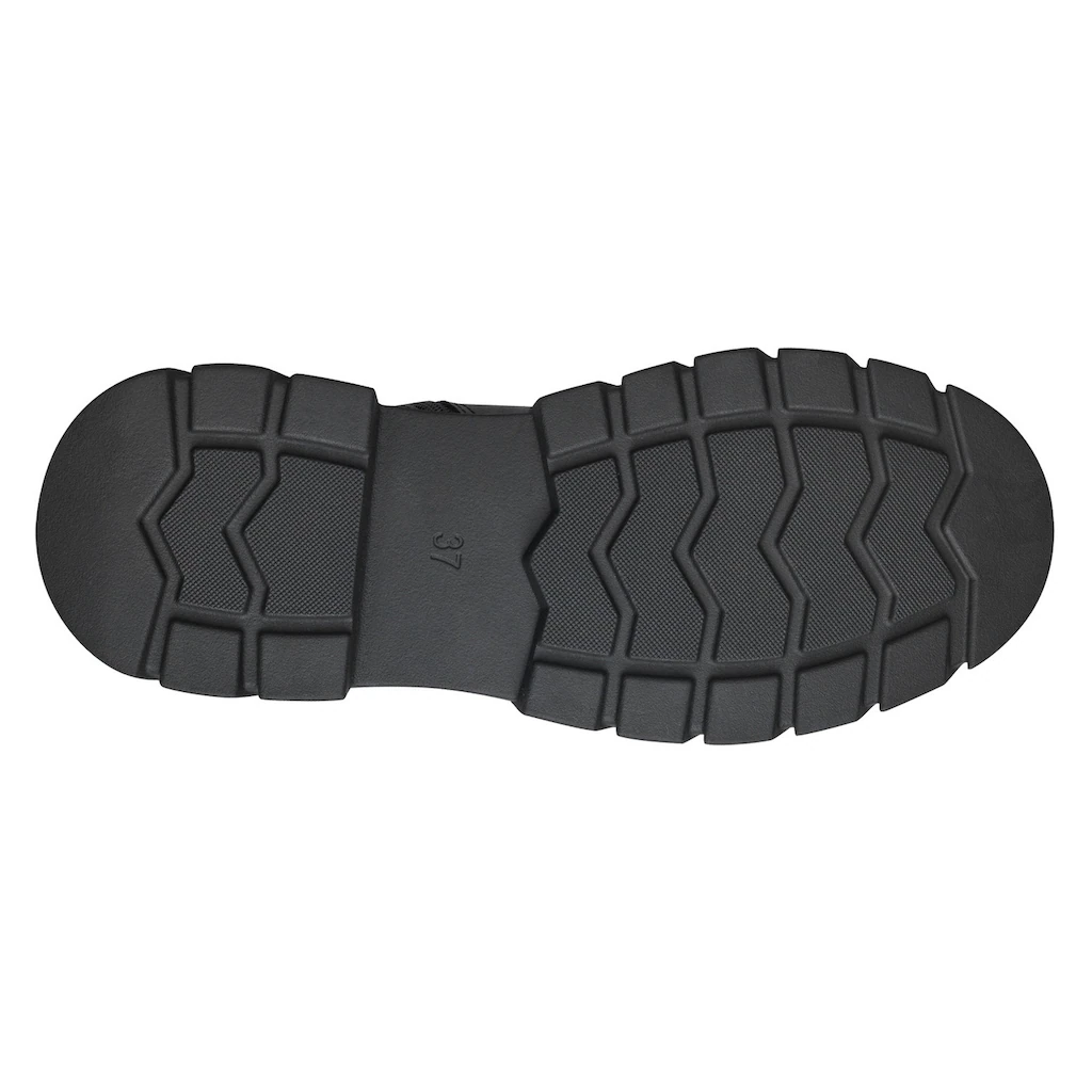 MARCO TOZZI Winterboots »FREDO« Plateau Bikerboots Schnürtiefelette Chunky Boots Ziernähte Online Kaufen