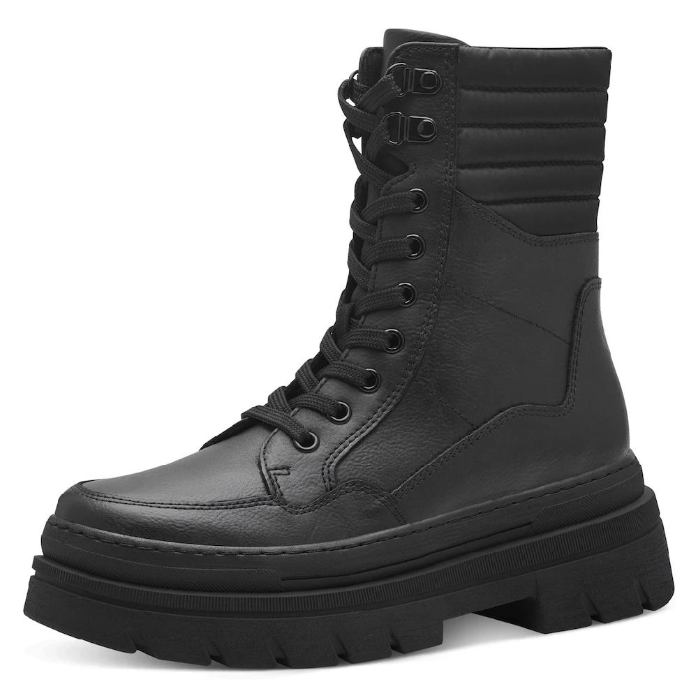 MARCO TOZZI Winterboots »FREDO« Plateau Bikerboots Schnürtiefelette Chunky Boots Ziernähte online kaufen