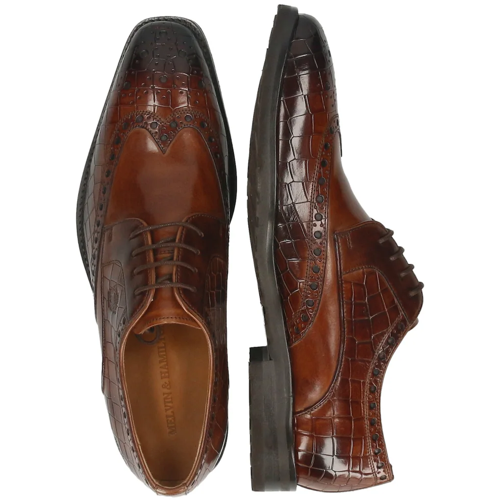 Melvin & Hamilton Budapester »Flynn 4 - Vegetabil Gegerbtes Leder« Brogue Anzugschuh Schnürschuh Mit Flügelkappe Bestellen