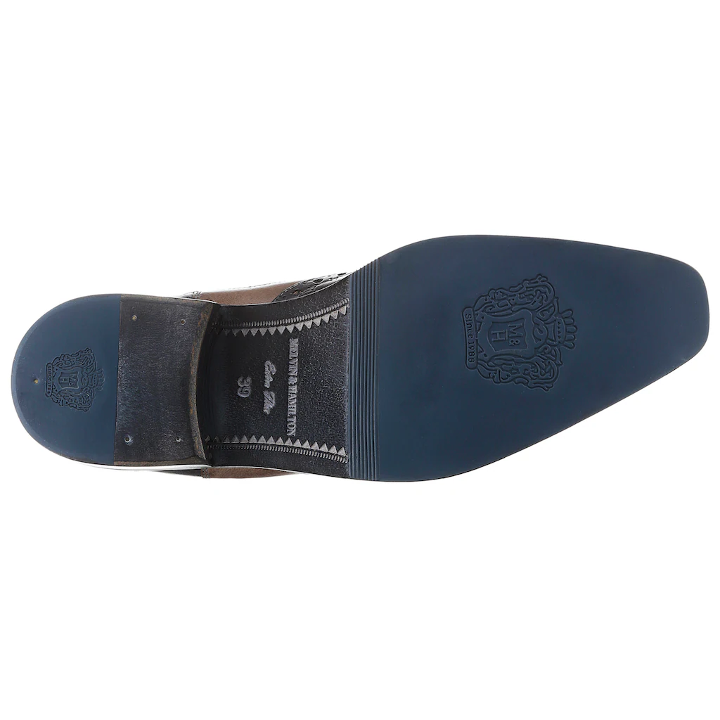 Melvin & Hamilton Chelseaboots »Martin 5 - Vegetabil Gegerbt« Budapester Anzugschuh Business Schuh Mit Feiner Lochung