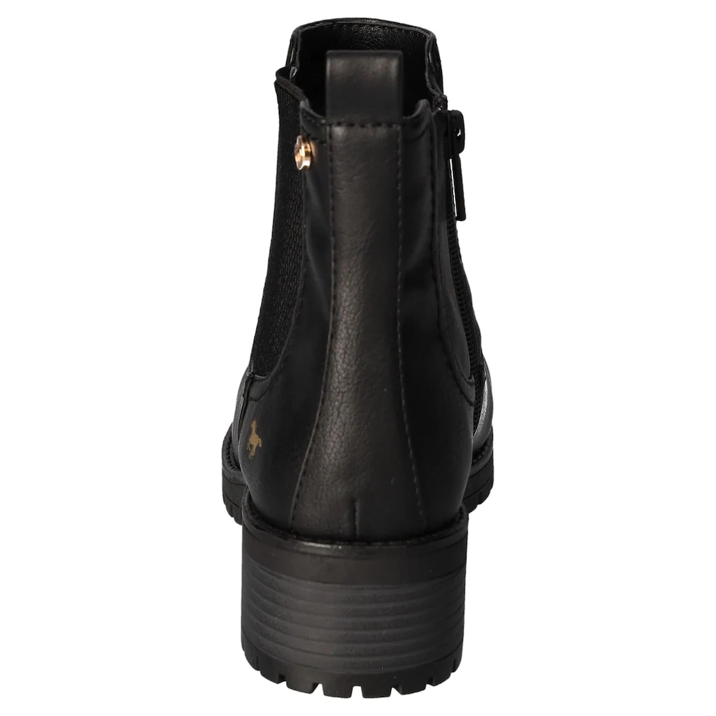 Mustang Shoes Chelseaboots Stiefelette Blockabsatz Mit Seitlichem Stretch Online Kaufen