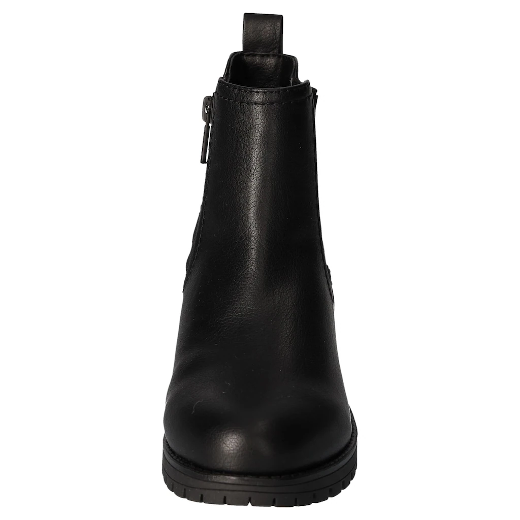 Mustang Shoes Chelseaboots Stiefelette Blockabsatz Mit Seitlichem Stretch Online Kaufen