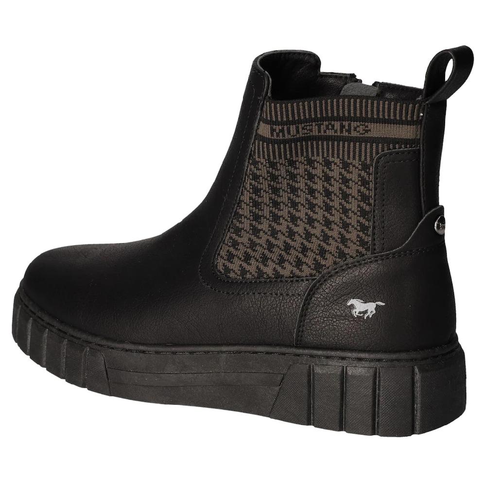 Mustang Shoes Plateaustiefelette Reißverschluss-Stiefelette Mit Elastischem Strick-Einsatz Außen Bestellen
