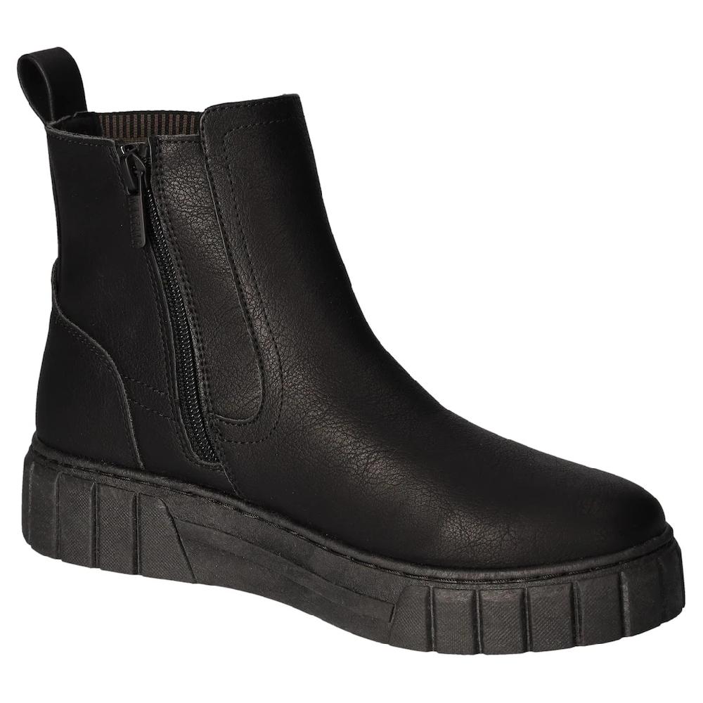 Mustang Shoes Plateaustiefelette Reißverschluss-Stiefelette Mit Elastischem Strick-Einsatz Außen Bestellen