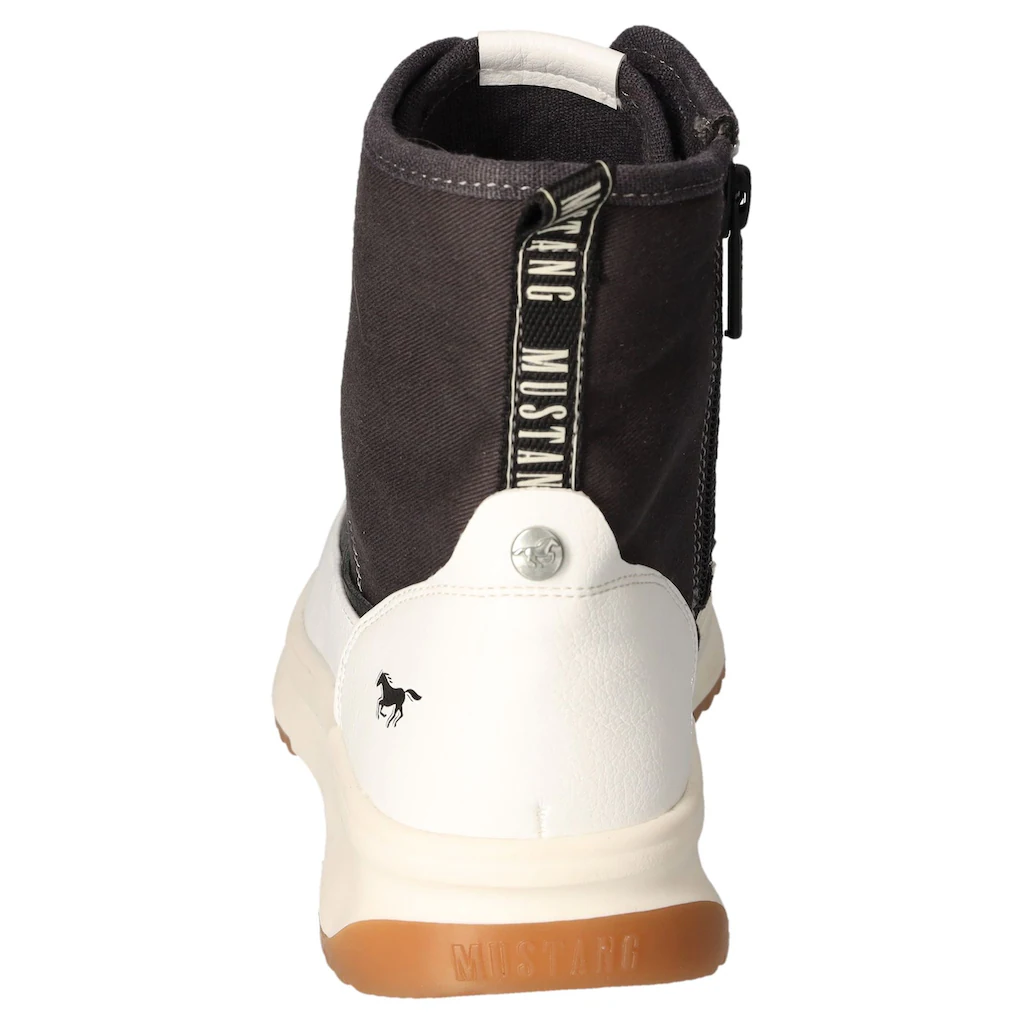 Mustang Shoes Schnürboots Plateau High Top-Sneaker Freizeitschuh Mit Reißverschluss ▷ Für