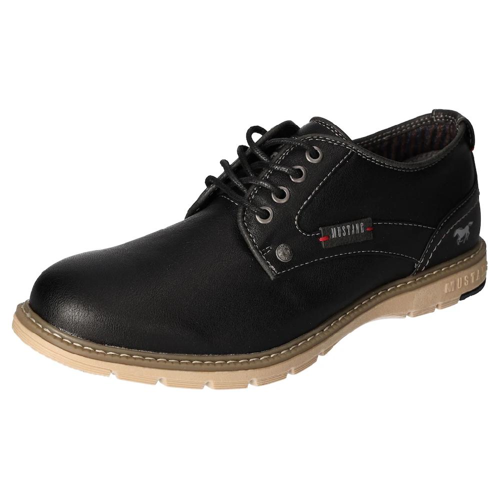 Mustang Shoes Schnürschuh Freizeitschuh Halbschuh Schnürschuh mit Logoschriftzug ▷ bestellen