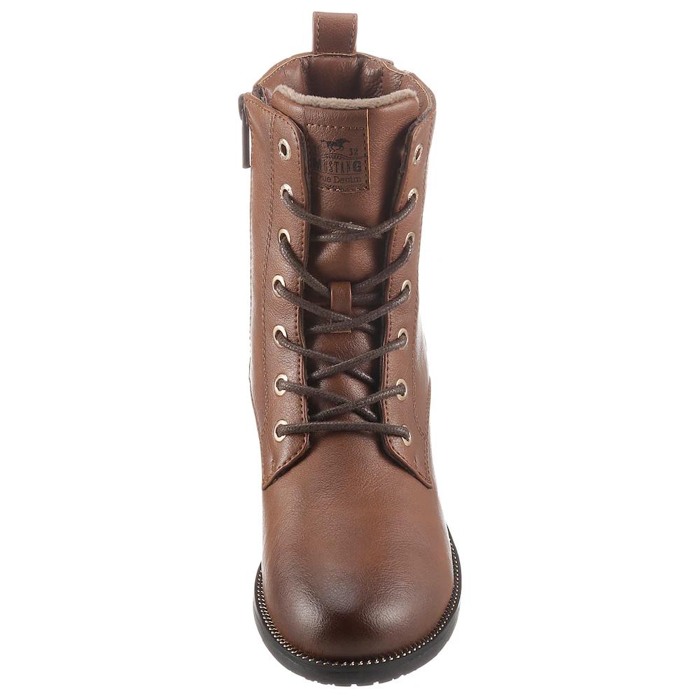 Mustang Shoes Schnürstiefelette Schnürboots Blockabsatz Mit Praktischem Innenreißverschluss Bestellen
