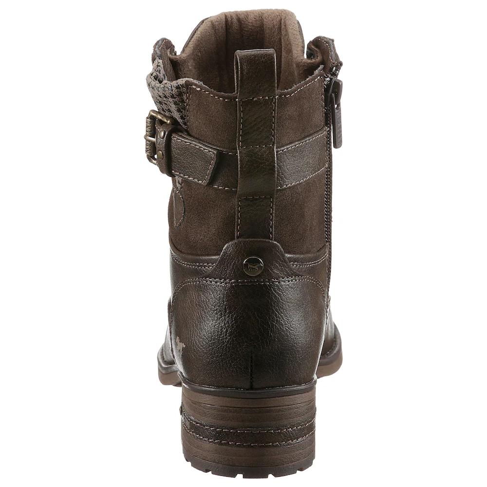 Mustang Shoes Schnürstiefelette Stiefelette Herbstschuh Mit Zierriemchen Am Schaft Online Kaufen