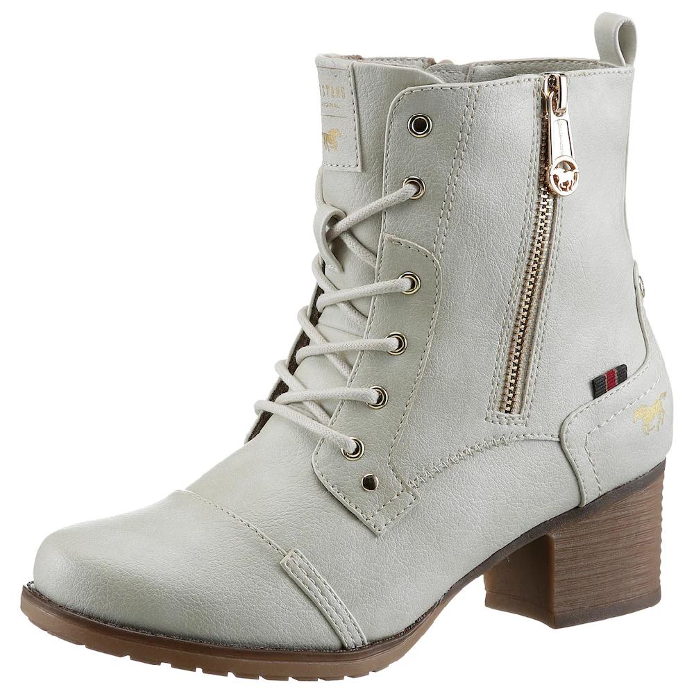 Mustang Shoes Schnürstiefelette Stiefelette Herbstschuh mit Zierreißverschluss außen online kaufen