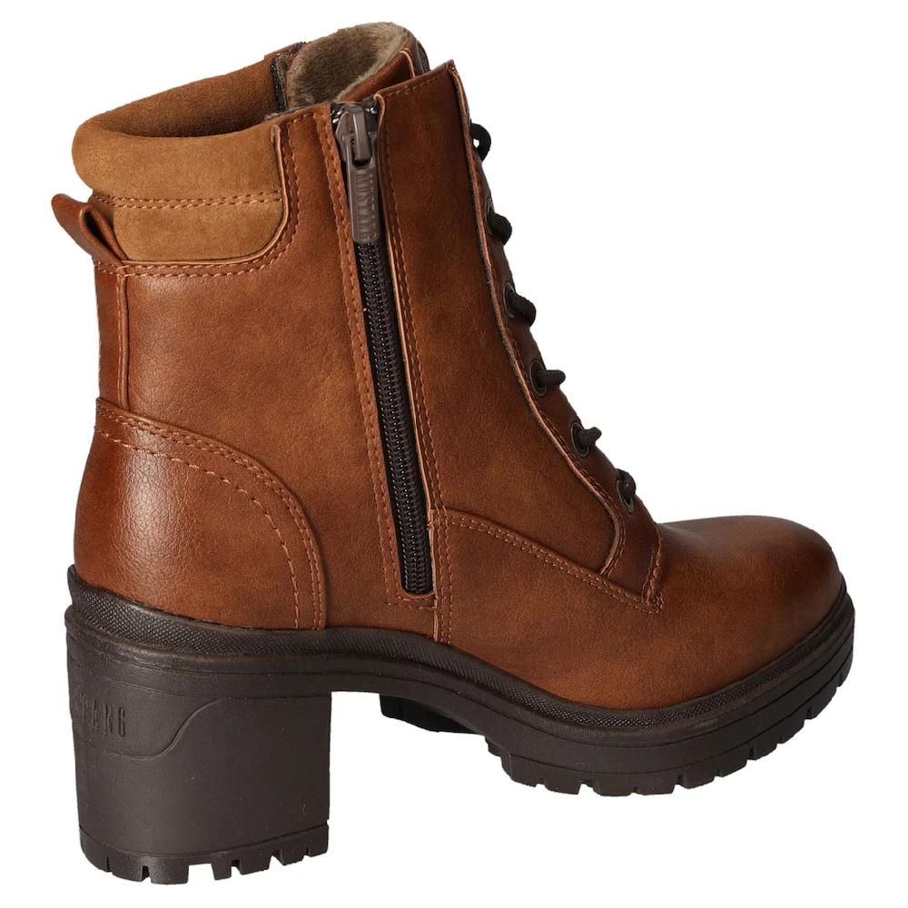 Mustang Shoes Stiefelette Schnürboots Blockabsatz Trachtenstiefelette Mit Reißverschluss