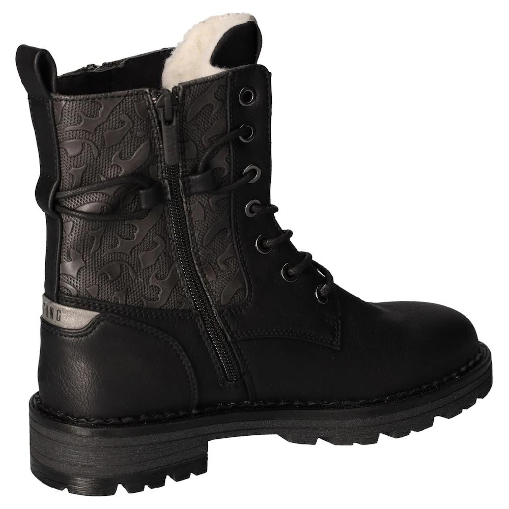 Mustang Shoes Winterboots Blockabsatz Winterstiefelette Schnürboots Logoschriftzüge Online Bestellen
