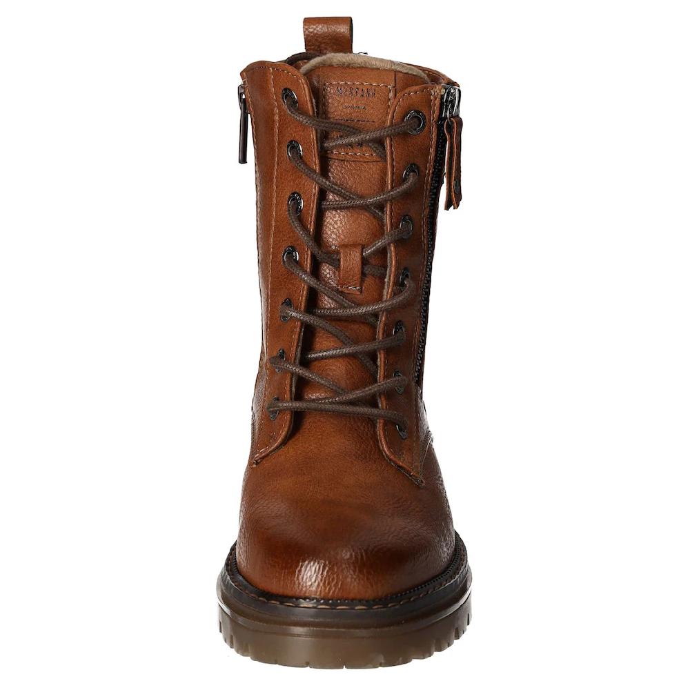 Mustang Shoes Winterboots Blockabsatz Winterstiefelette Schnürboots Nieten Und Ziernähten Bestellen