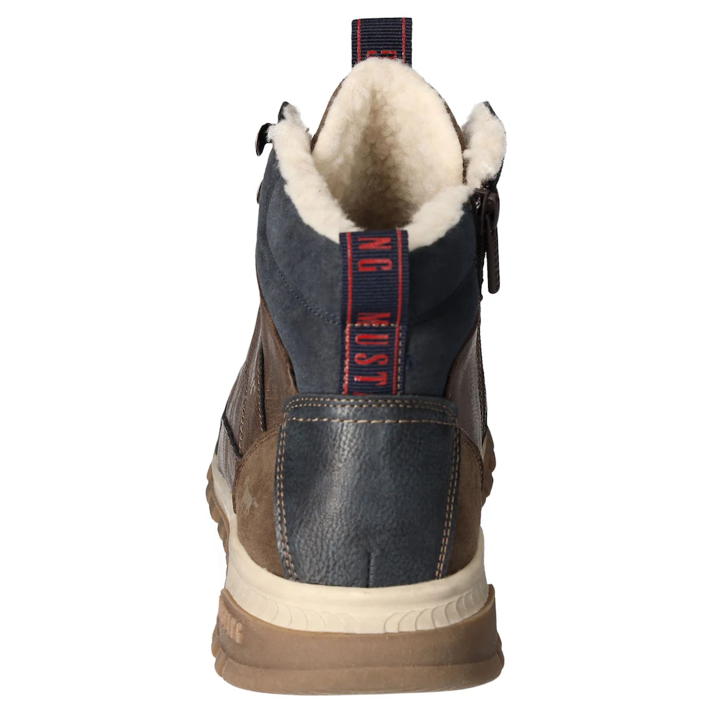 Mustang Shoes Winterboots Keilabsatz Schnürboots Stiefelette Mit Kontrastbesatz Kaufen