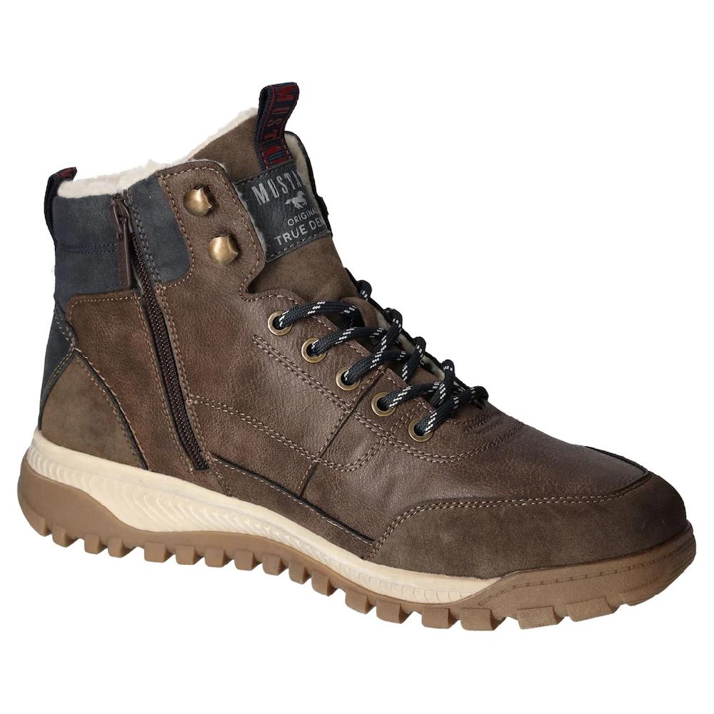 Mustang Shoes Winterboots Keilabsatz Schnürboots Stiefelette Mit Kontrastbesatz Kaufen