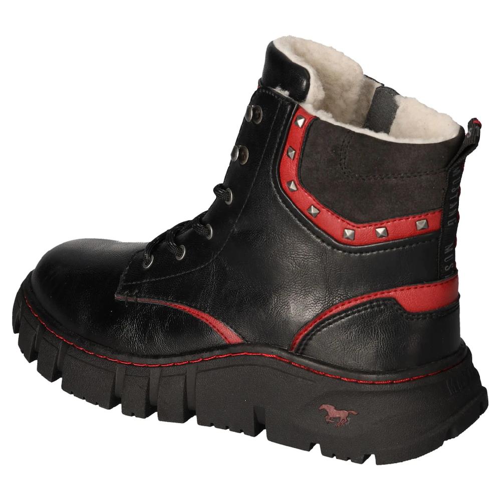 Mustang Shoes Winterboots Plateau Schnürboots Stiefelette Mit Kontrastbesatz Und -naht Bestellen