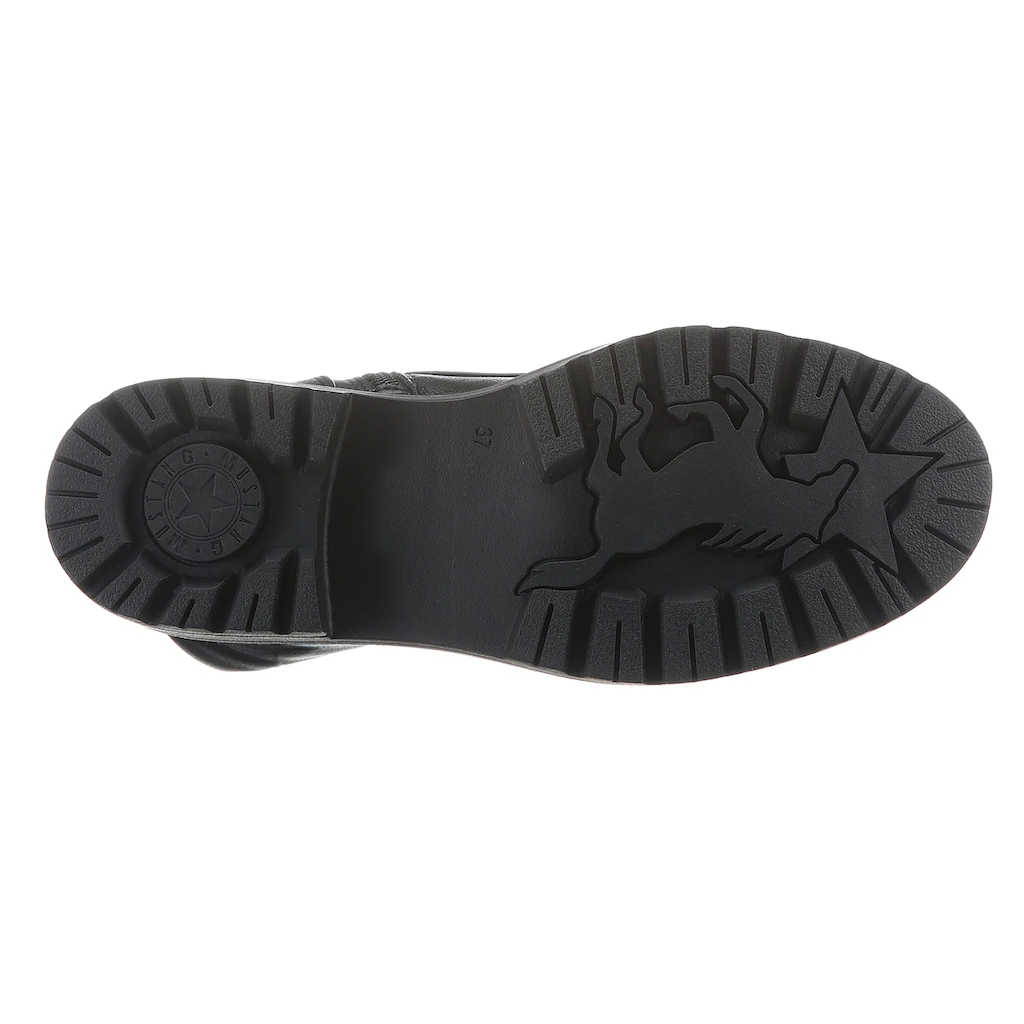 Mustang Shoes Winterboots Schnürboots Winterstiefelette Nieten Und Zierriegel An Der Ferse ▷ Für