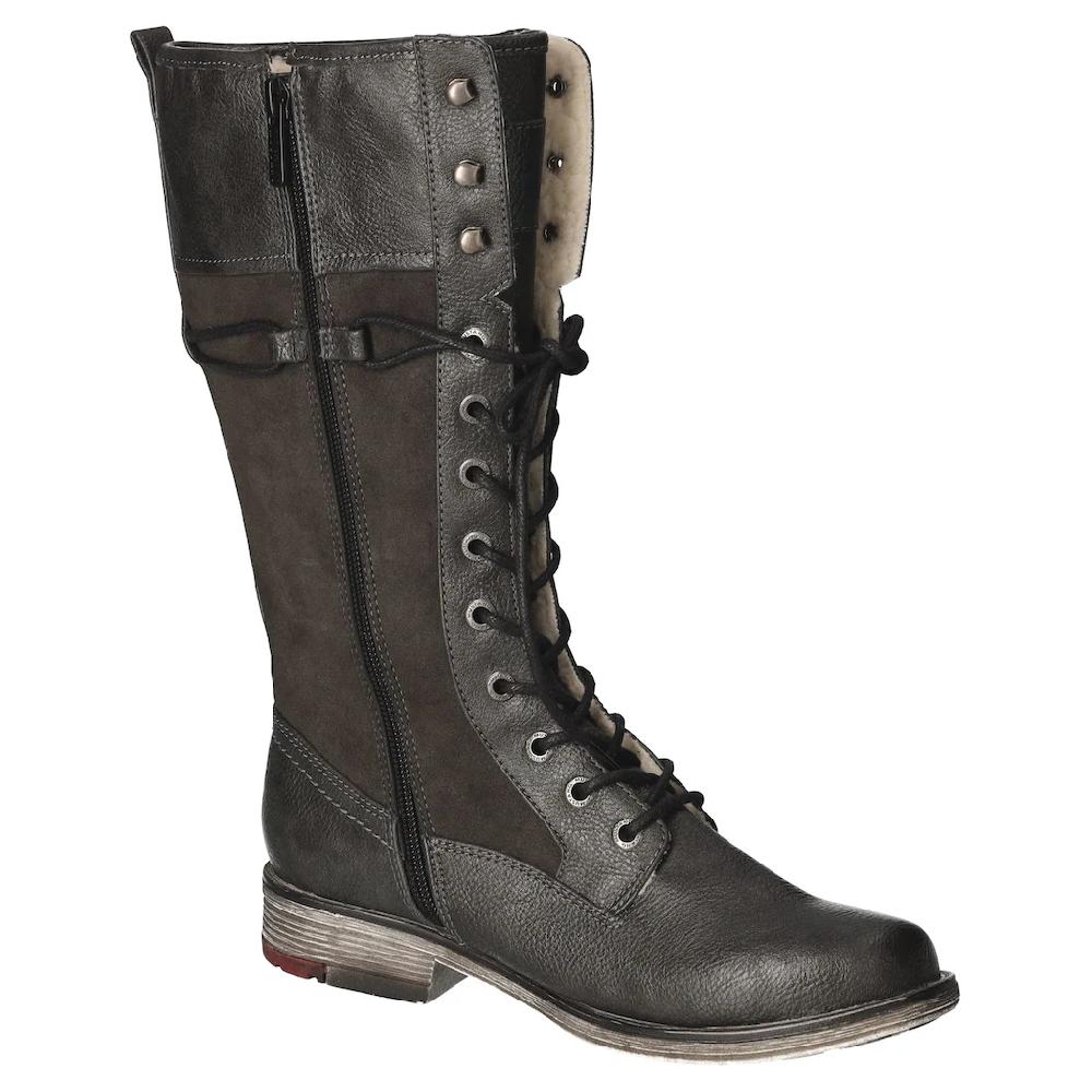 Mustang Shoes Winterstiefel Blockabsatz Schnürstiefel Langschaftstiefel Innenreißverschluss Online Bestellen