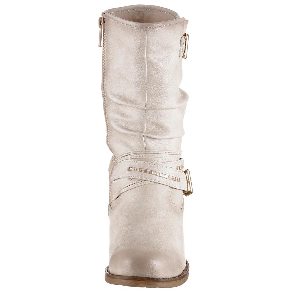 Mustang Shoes Winterstiefel Stiefelette Winterboots Mit Zierschnallen Am Slouchy Schaft Online Kaufen