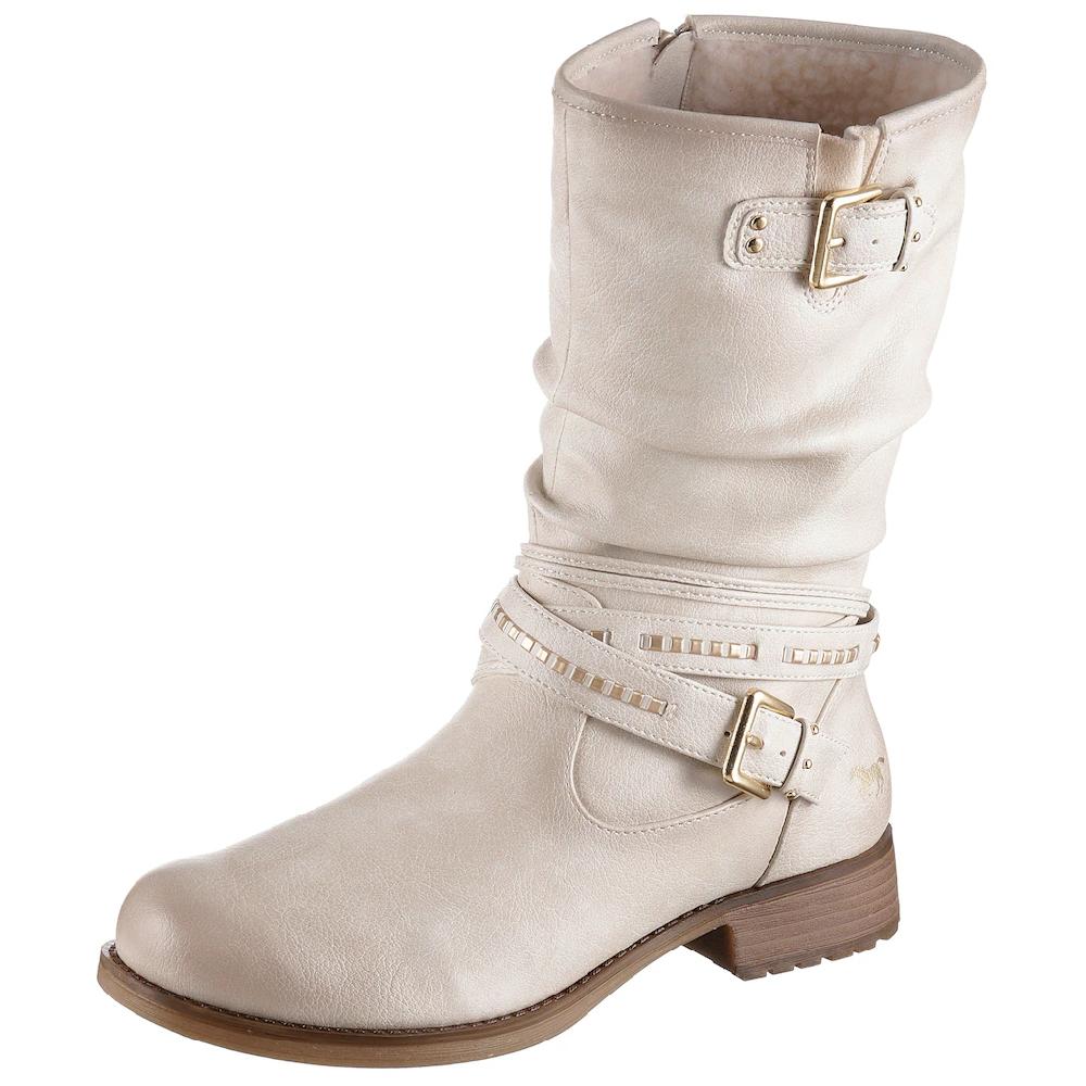 Mustang Shoes Winterstiefel Stiefelette Winterboots mit Zierschnallen am slouchy Schaft online kaufen