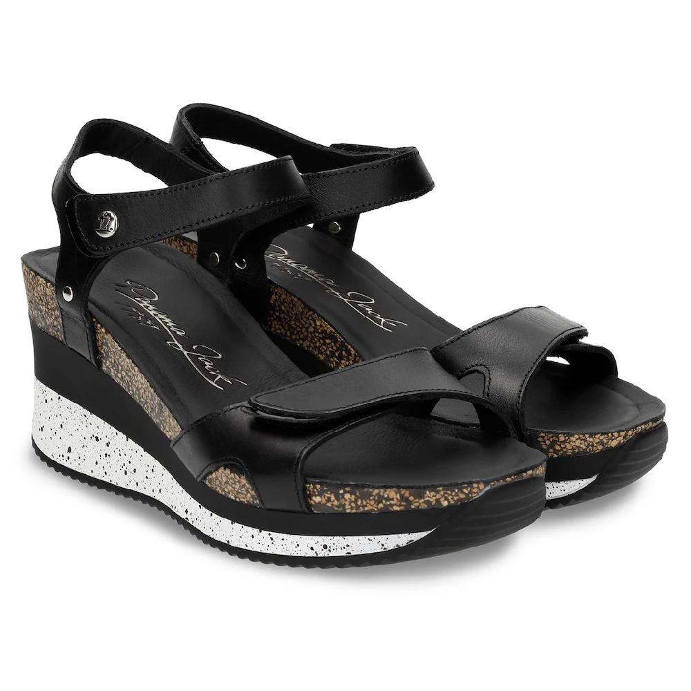 Panama Jack Keilsandalette »Nica« Plateausandale Sandalette Sommerschuh mit weicher Lederdecksohle