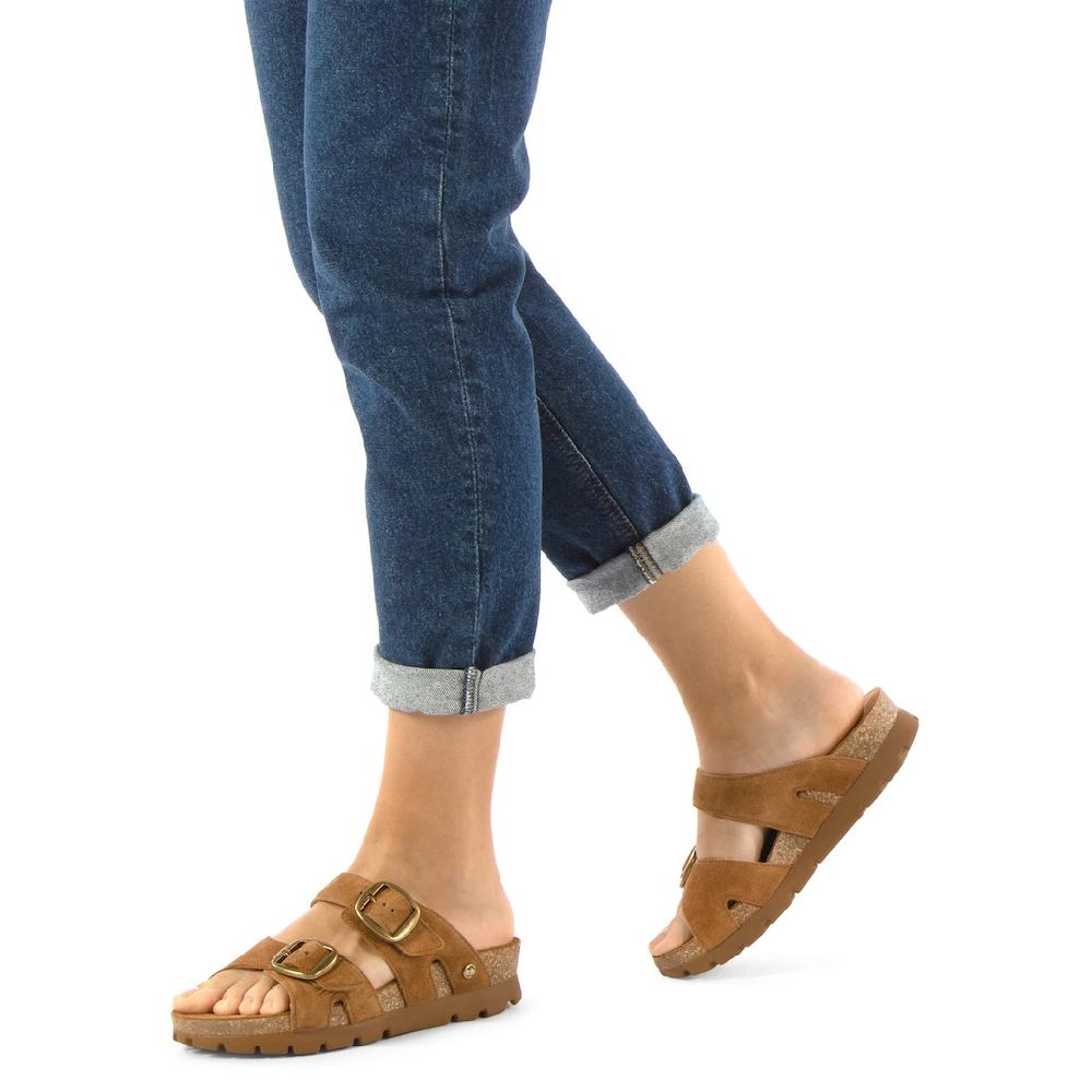 Panama Jack Pantolette »Shirley« Sommerschuh Schlappen Hausschuh Mit Schnallenverschlüssen