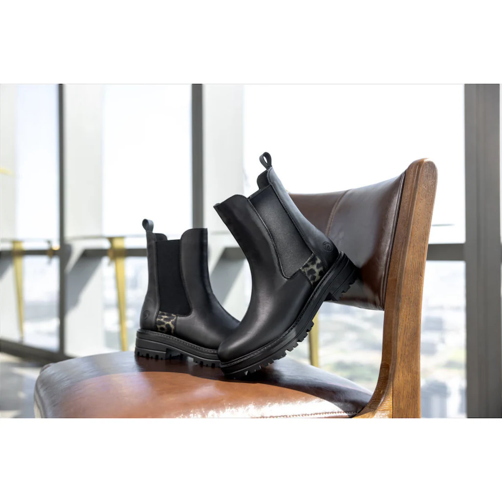Remonte Chelseaboots Blockabsatz Boots Stiefelette Mit Besatz In Leo-Optik Bestellen