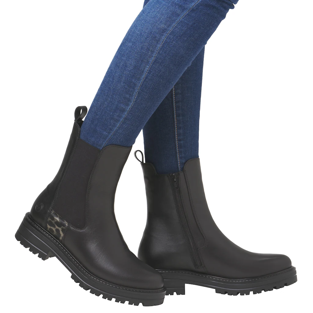 Remonte Chelseaboots Blockabsatz Boots Stiefelette Mit Besatz In Leo-Optik Bestellen