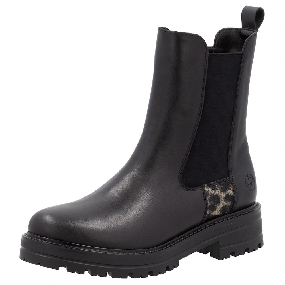 Remonte Chelseaboots Blockabsatz Boots Stiefelette mit Besatz in Leo-Optik bestellen