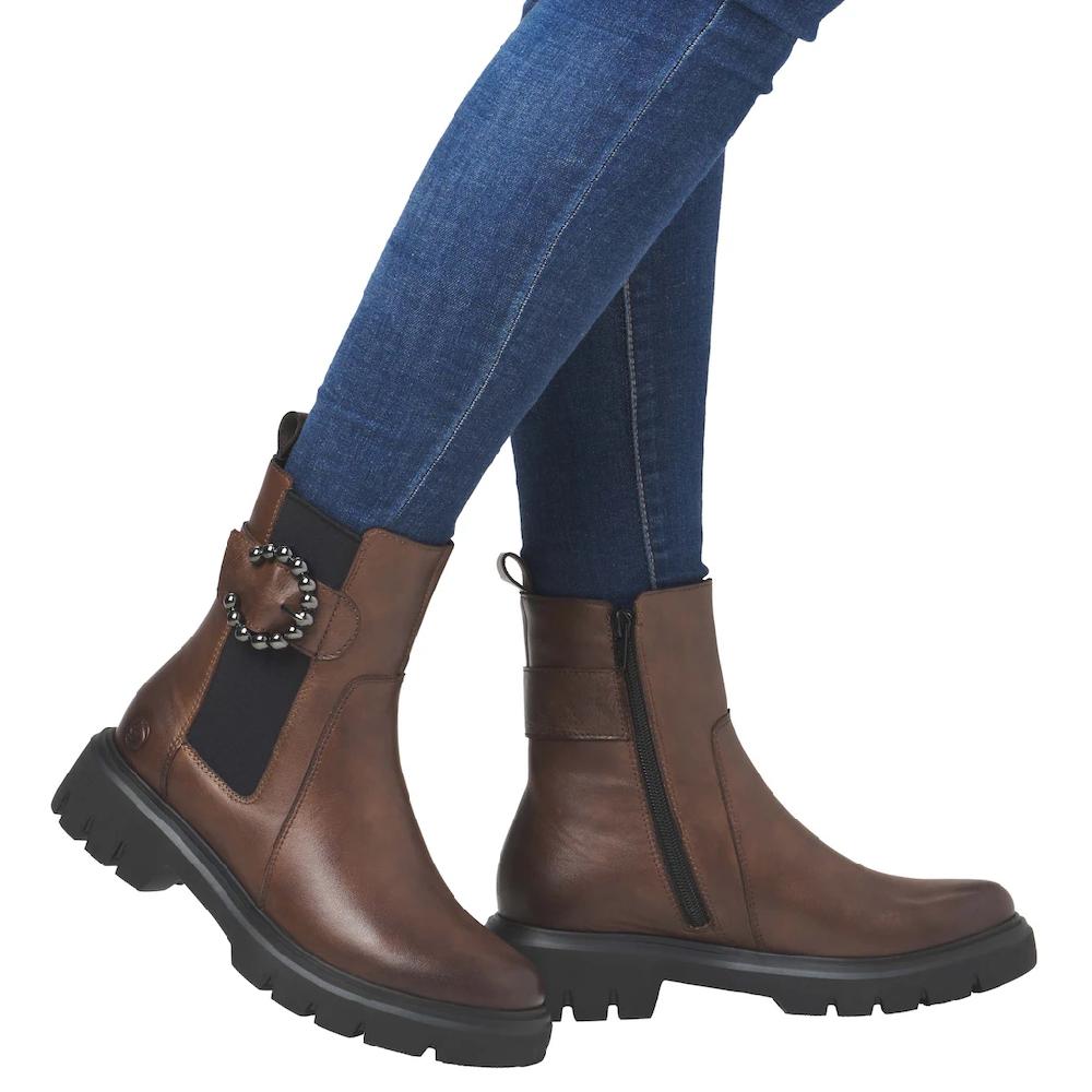 Remonte Chelseaboots Blockabsatz Businessmode Stiefelette Mit Schöner Zierschnalle Online Bestellen