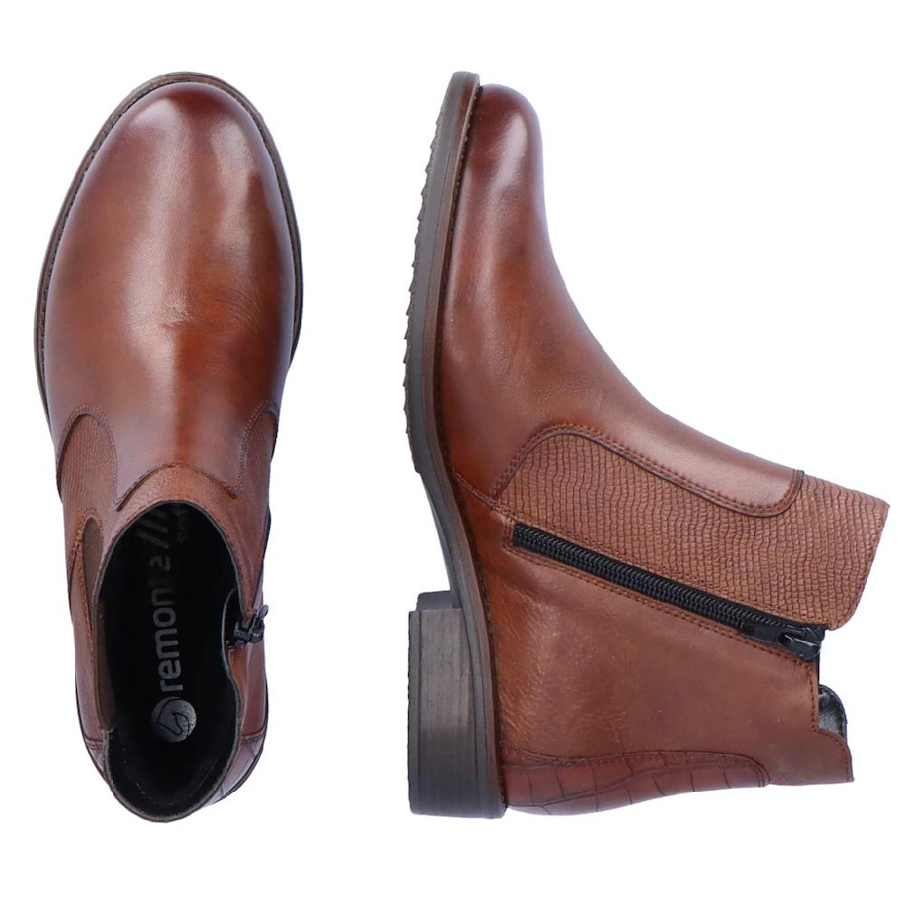 Remonte Chelseaboots Blockabsatz Stiefelette Businesschuh Besätze In Reptilienoptik Online Bestellen