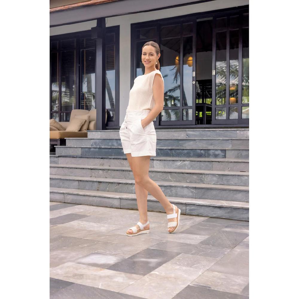 Remonte Keilsandalette »ELLE-Collection« Sommerschuh Sandale Keilabsatz Mit Flechtbandage Im Metalliclook Online Bestellen