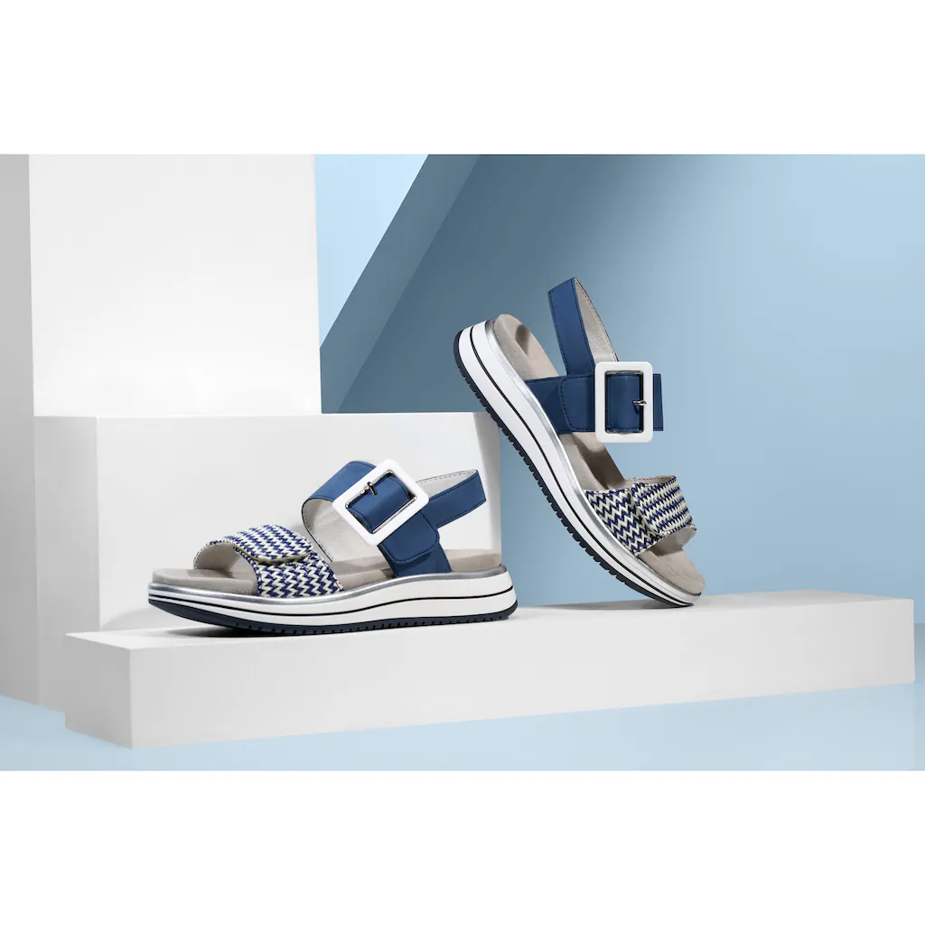 Remonte Keilsandalette »ELLE-Collection« Sommerschuh Sandale Keilabsatz Mit Praktischen Klettverschlüssen Online Bestellen