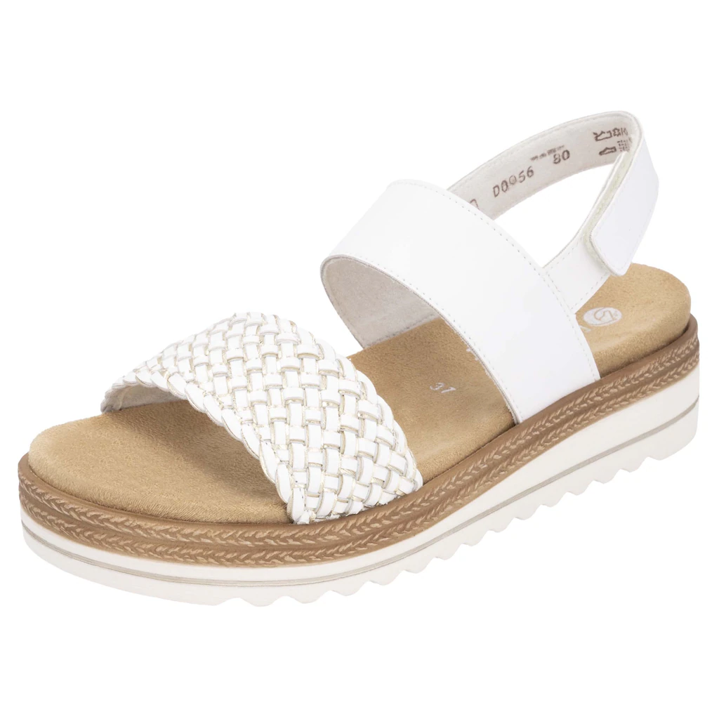 Remonte Keilsandalette »ELLE-Collection« Sommerschuh Sandale Keilabsatz mit Flechtbandage im Metalliclook online bestellen