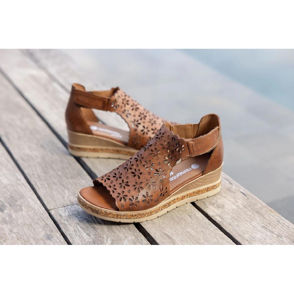 Remonte Keilsandalette Sommerschuh Sandale Keilabsatz Mit Floralem Laser-Muster Bestellen