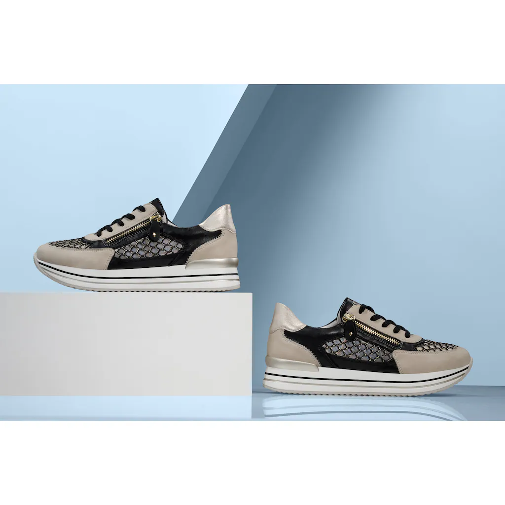 Remonte Plateausneaker Freiezitschuh Halbschuh Schnürschuh Vegan Kontrastbesatz
