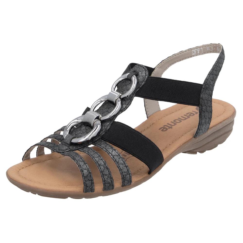 Remonte Sandale Sommerschuh Sandalette Keilabsatz mit Gummizügen