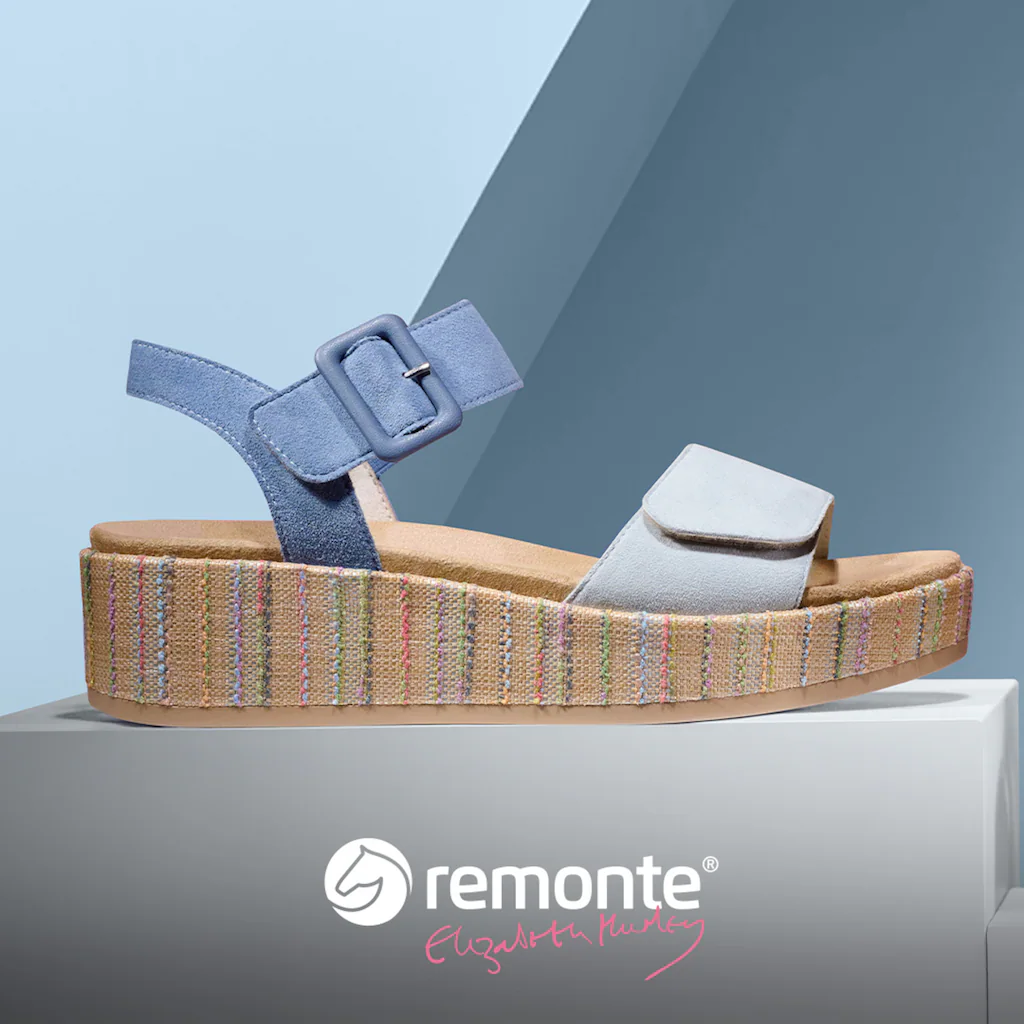 Remonte Sandalette »Elisabeth Hurley-Collection« Keilabsatz Sommerschuh Riemchensandale Mit Bezogenem Plateau Online Bestellen