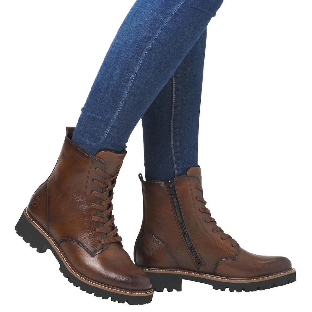 Remonte Schnürboots Blockabsatz Schnürstiefelette Im Used Look Kaufen