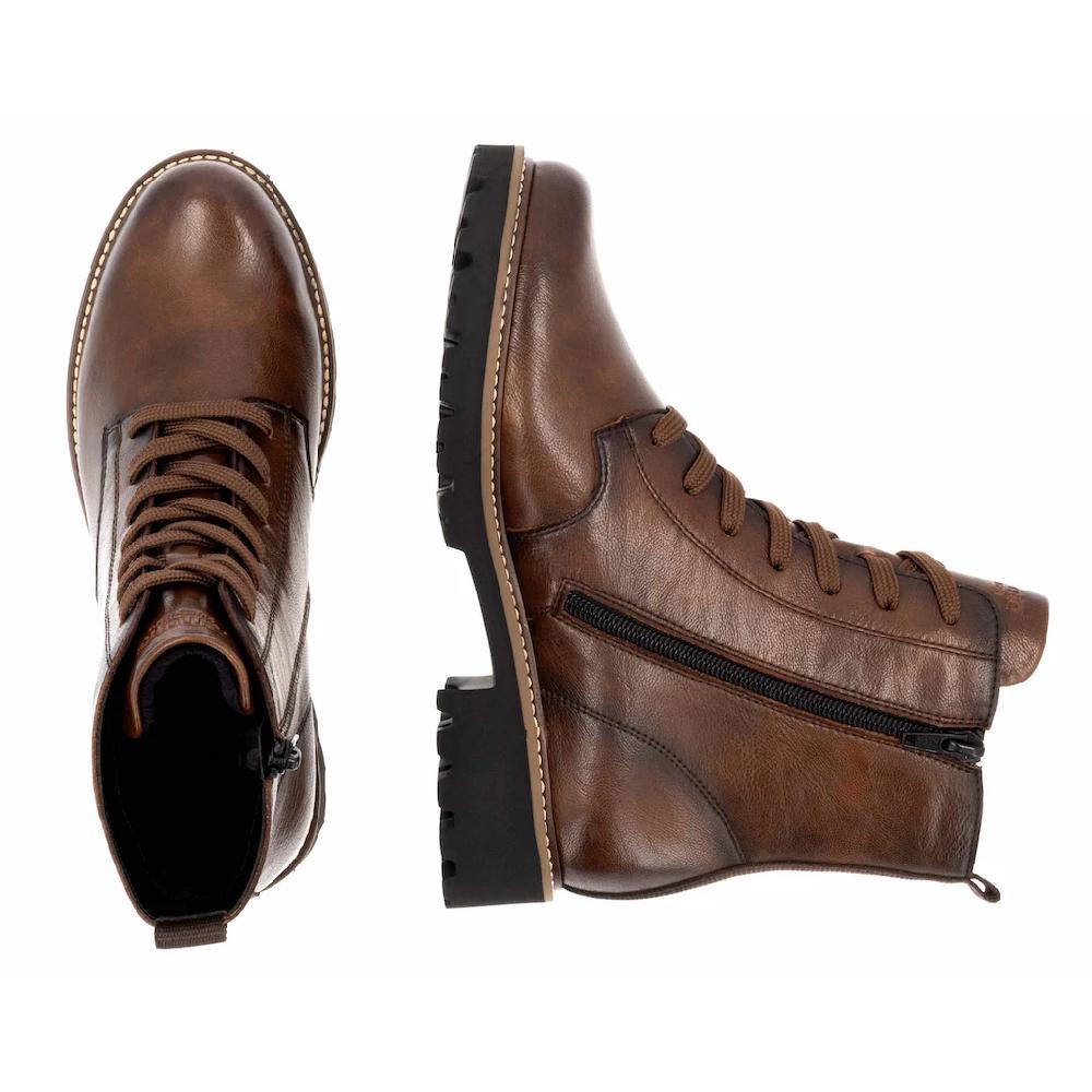 Remonte Schnürboots Blockabsatz Schnürstiefelette Im Used Look Kaufen